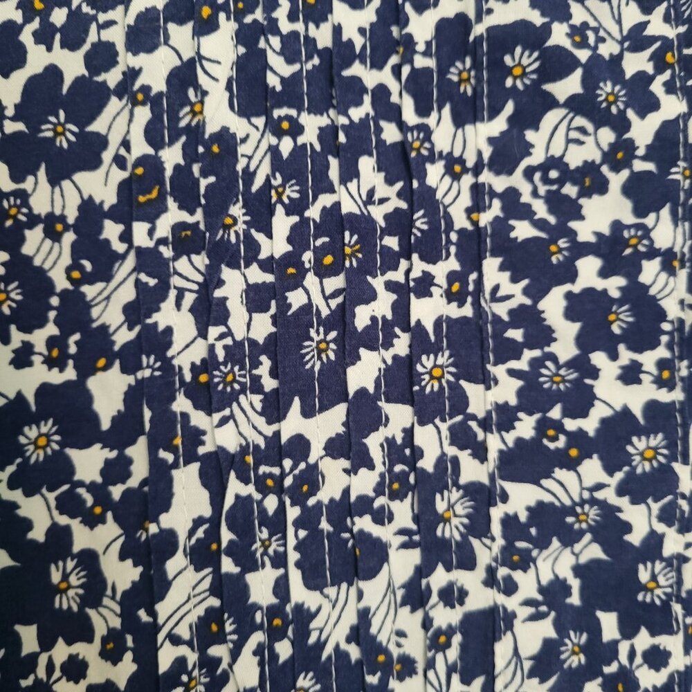 Old Navy Blue & White Floral Rayon Long Sleeve Midi Dress Women's Large - Picture 5 of 9